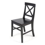 Chaise de salle à manger Roshan en acacia noir par eprolo, lot de 2, design moderne et solide pour la cuisine ou la salle à manger.