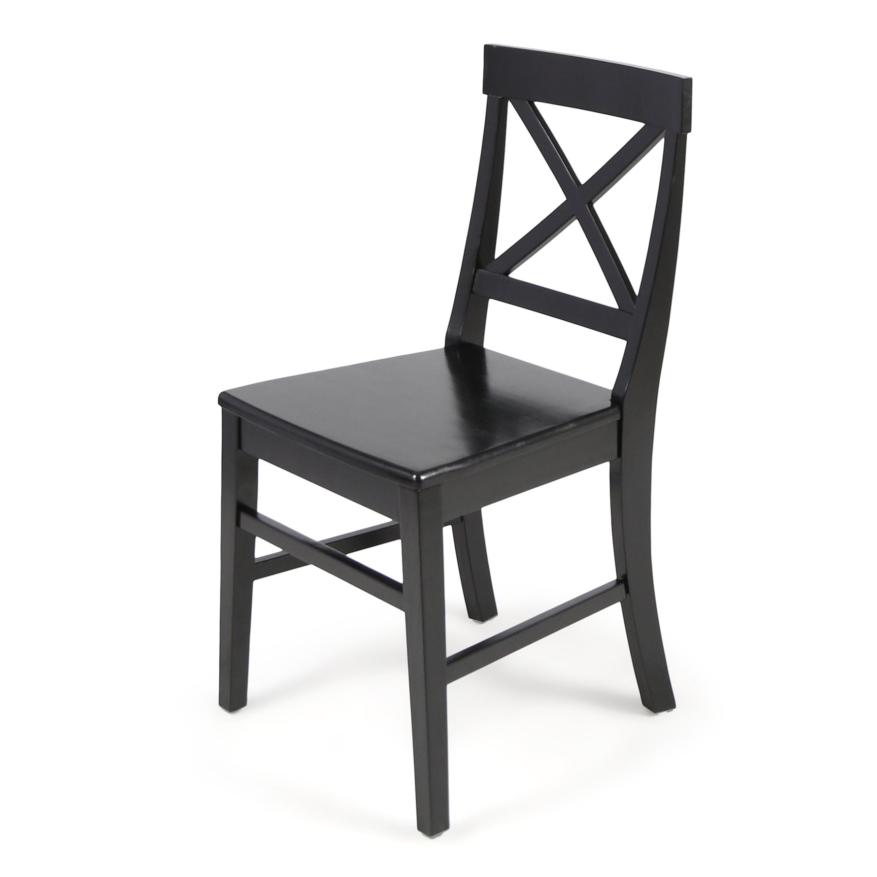 Chaise de salle à manger Roshan en acacia noir par eprolo, lot de 2, design moderne et solide pour la cuisine ou la salle à manger.