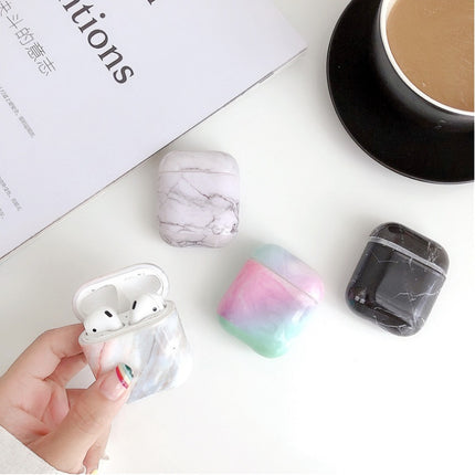 Compatible with Apple, White Marble Case for Airpods Earphone Case