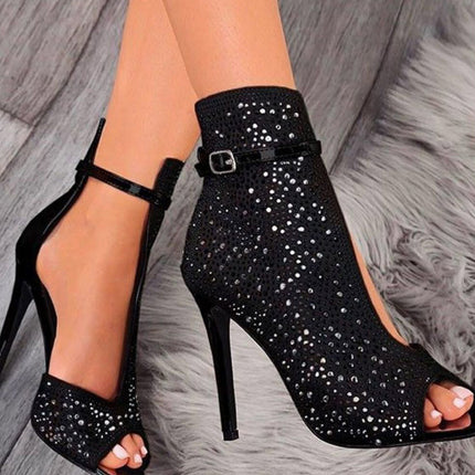 Fishbill Rhinestone Heels