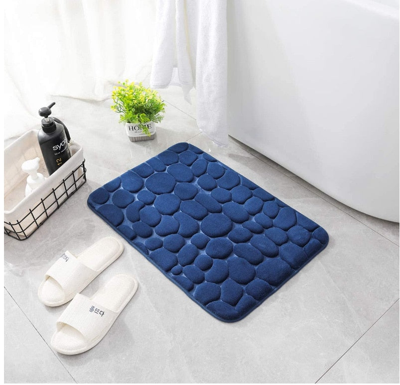 Tapis de bain antidérapant en mousse à mémoire, motif pavé, pour lavabo, baignoire et douche, de la marque eprolo.