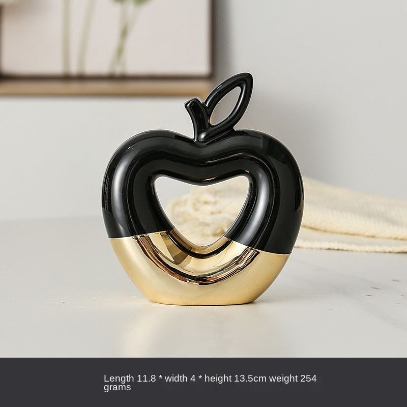 Cabinet à vin moderne en céramique dorée en forme de pomme et poire, pièce décorative élégante pour salon ou entrée, marque eprolo