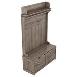 Armoire d'entrée en chêne avec bureau de rangement, 5 crochets, tiroirs et étagère, par eprolo