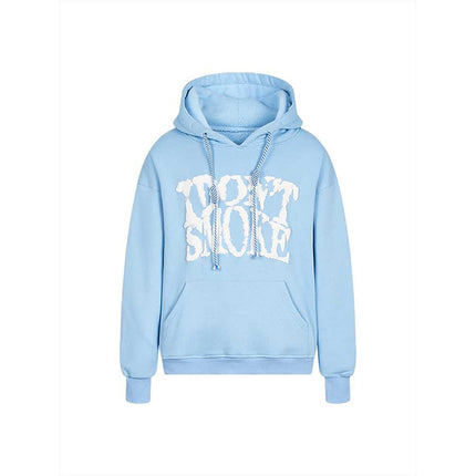 Loose hooded plus fleece sweater