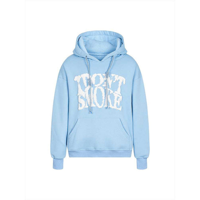 Loose hooded plus fleece sweater