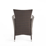 Chaise de salle à manger d’extérieur eprolo, en rotin PE multicolore, ensemble de 2, style extérieur moderne et confortable.