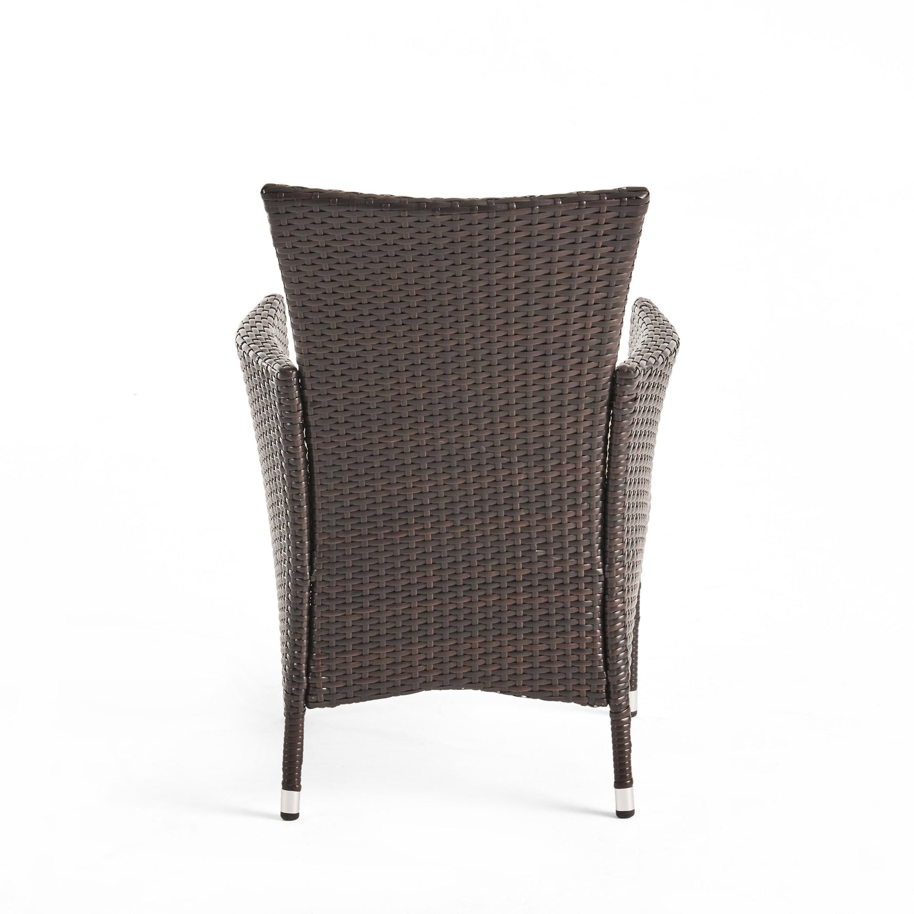 Chaise de salle à manger d’extérieur eprolo, en rotin PE multicolore, ensemble de 2, style extérieur moderne et confortable.