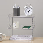 Rangement de bureau multifonctionnel eprolo, étagère pour cosmétiques, stockage pratique avec plusieurs niveaux en métal blanc.