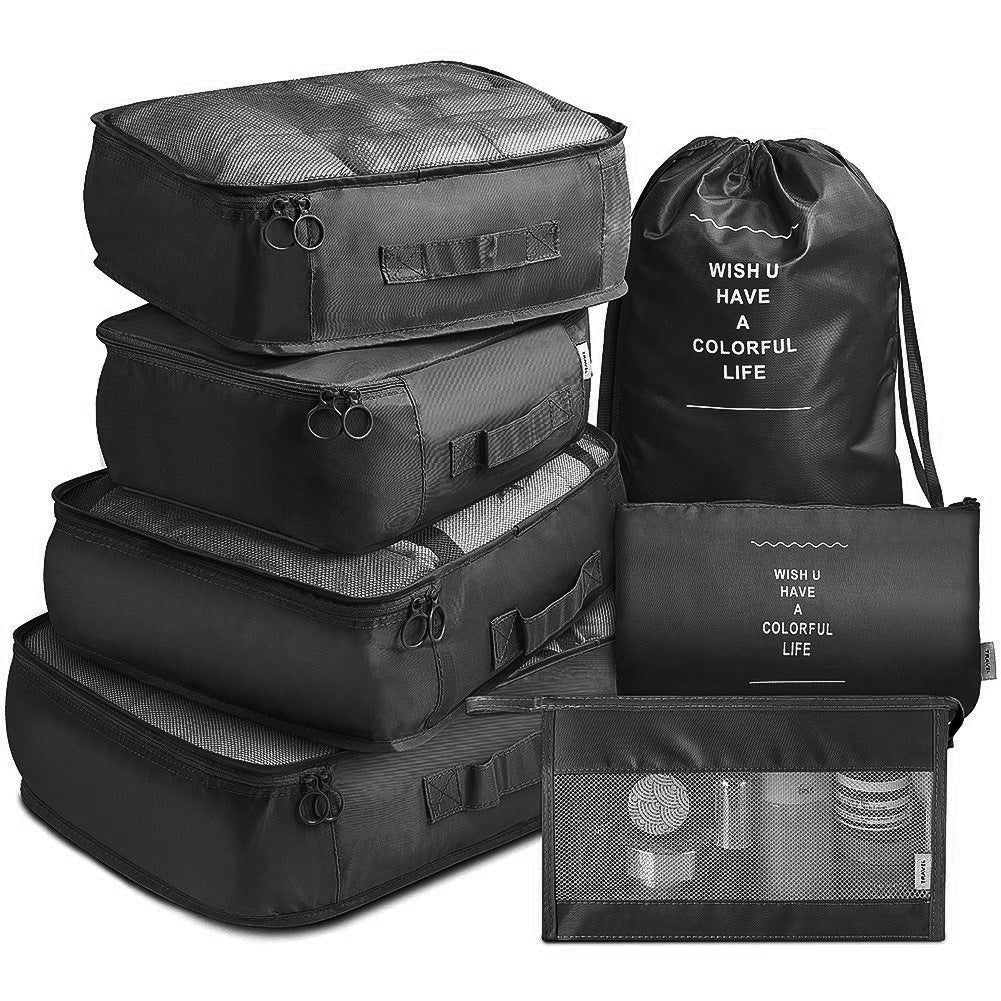 Ensemble de 7 sacs de rangement de voyage eprolo pour vêtements, organisation pratique pour bagages, sacs de stockage compacts.