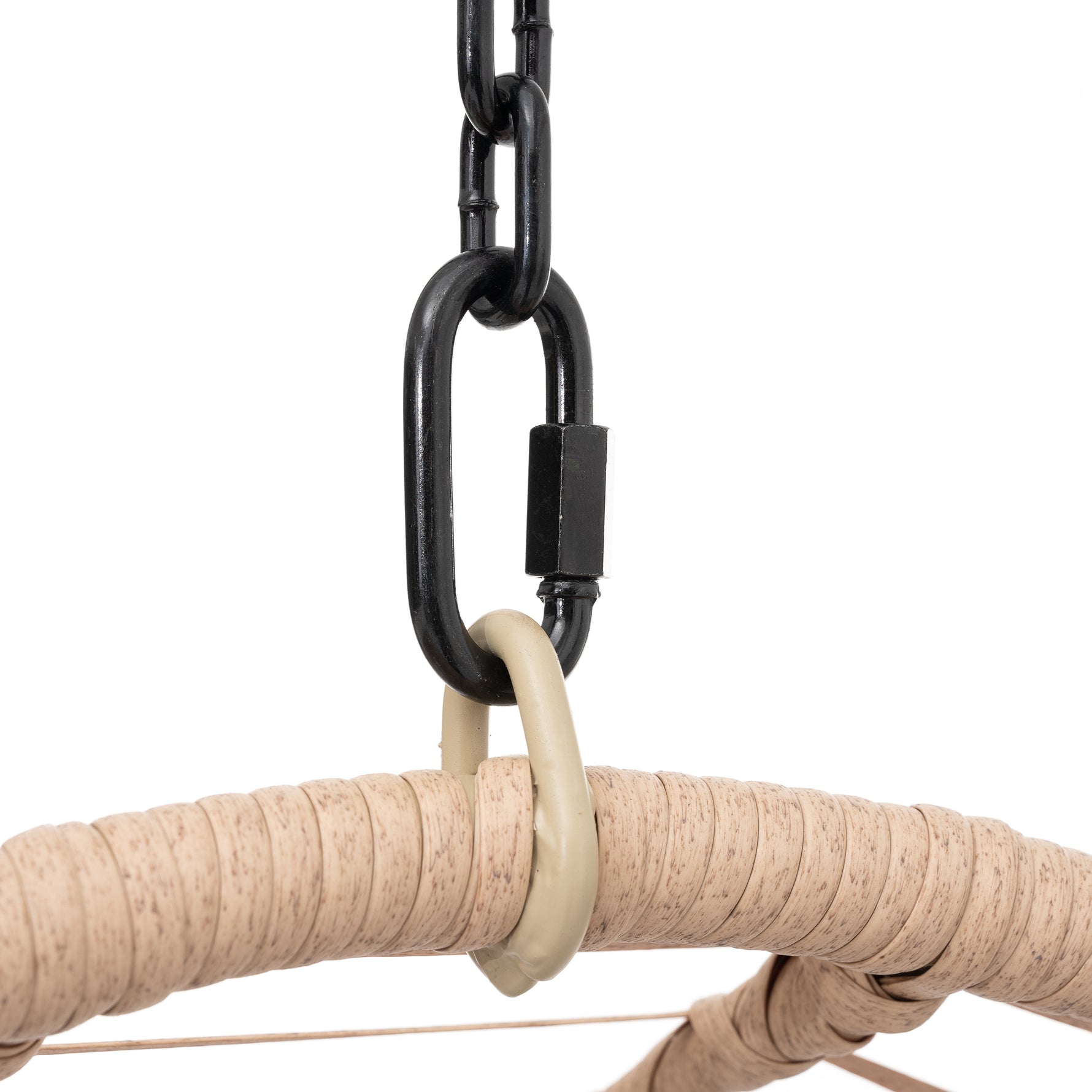Fauteuil suspendu œuf d'intérieur et d'extérieur eprolo, siège suspendu confortable avec coussin rembourré, vue de face.