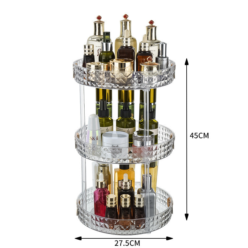 Étagère de rangement rotative pour cosmétiques eprolo, support de stockage tournant avec plusieurs niveaux pour produits de beauté.