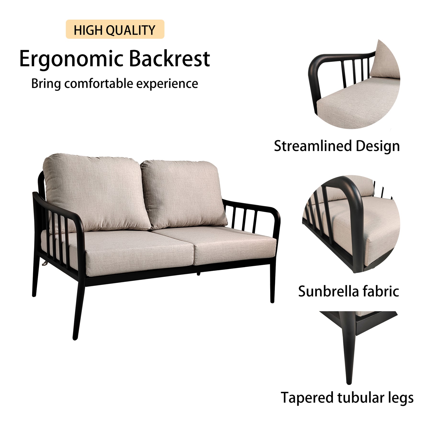 Ensemble de salon extérieur en aluminium eprolo avec deux fauteuils modernes pour conversation et détente sur la terrasse.