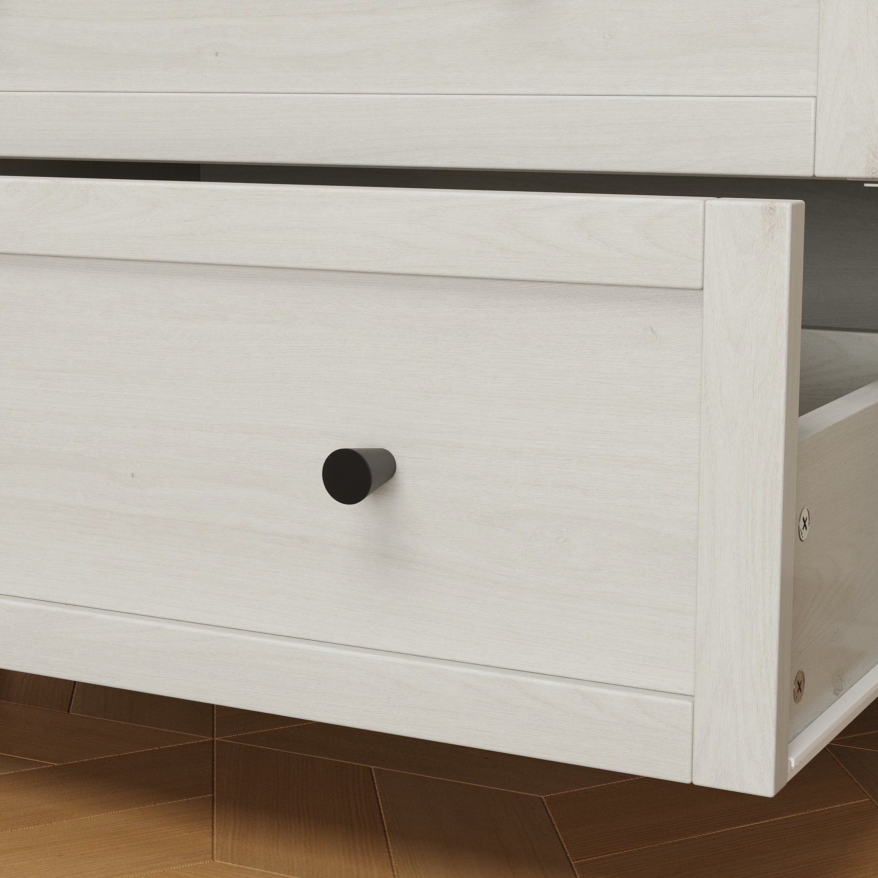 Armoires de cuisine eprolo en blanc antique de 70 pouces avec 2 tiroirs et 3 étagères pour rangement.