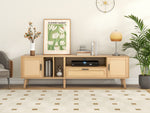 Support TV en bois eprolo, meuble moderne avec étagères pour télévision et appareils électroniques, finition élégante et fonctionnelle.