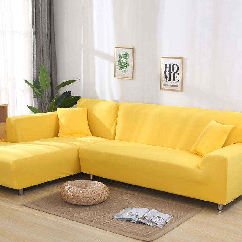 Housse de canapé en tissu de couleur unie eprolo, élastique et ajustée pour canapé, couvre l'ensemble du fauteuil.