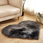 Tapis en laine artificielle en forme de cœur, doux et fluffy, idéal pour salon ou chambre, de marque eprolo.