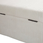 Chaise ottomane de rangement COOLMOR eprolo avec coussin doux, couvercle sécurisé et design beige.