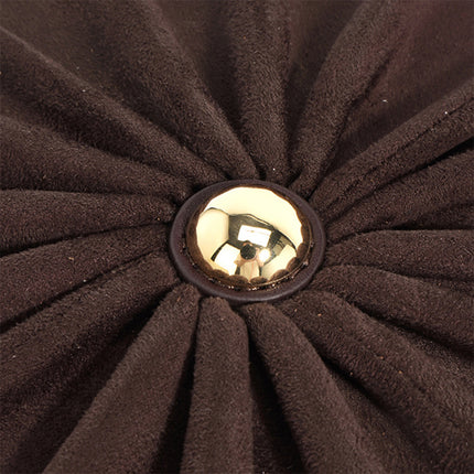 Advanced Sense Classic Style Round Pie Bag Genuine Leather Bag Metal Chain