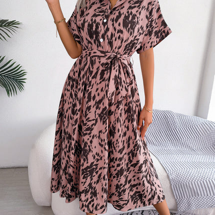 V-neck Bohemian Long Short-sleeve Dress
