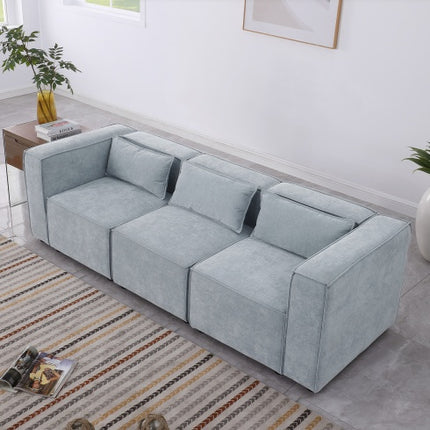 Modular Sofa BEIGE Chenille Fabric, Simple And Grand, The Seat And Back Is Very Soft. This Is Also A KNOCK DOWN Sofa