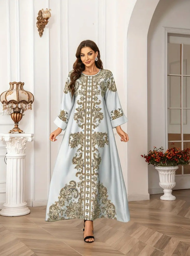 Arab Style Women's Long Robe Printed Dress