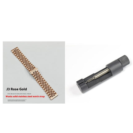 Five-bead Cow Ring Solid Stainless Steel Strap