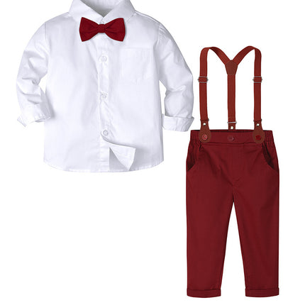 Dress Boys Formal Wear Overalls Little Flower Girl Costume Spring And Autumn Set