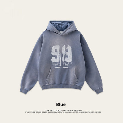 Vintage Washed Digital Printed Velvet Sweater