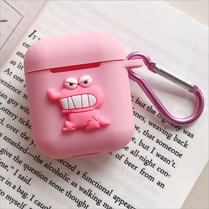 Compatible with Apple, AirPods protective jacket cute cartoon silicone anti-falling earphone jacket Japanese Korean women''s key-clasp hanging rope