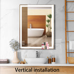 Miroir de maquillage LED pour salle de bain de 48x24 pouces de la marque eprolo, avec éclairage intégré, miroir rectangulaire.
