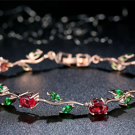 Plated crystal ladies bracelet