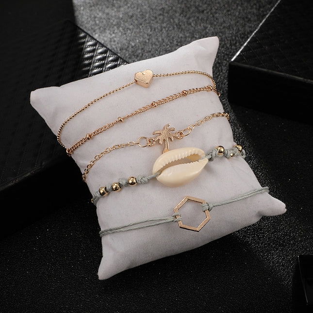Shell Love Geometry 5 Piece Bracelet