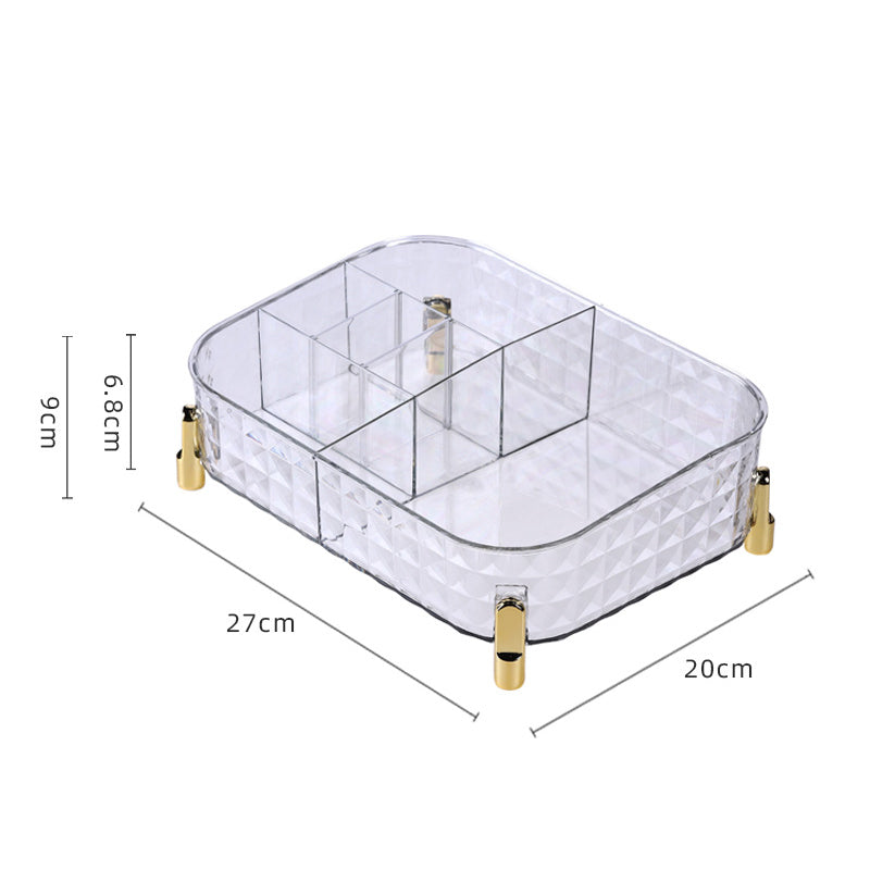 Boîte de rangement pour cosmétiques de bureau eprolo, organisateur de maquillage avec compartiments en plastique blanc.