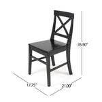 Chaise de salle à manger Roshan en acacia noir par eprolo, lot de 2, design élégant et robuste pour la cuisine ou la salle à manger.