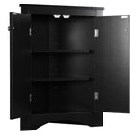 Armoire de rangement noire en forme de triangle avec étagères réglables, meuble autonome pour salle de bain ou cuisine, marque eprolo