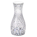 Lampe de nuit créative LED en forme de vase en cristal avec motif de pétales, lumière romantique pour chambre et ambiance.