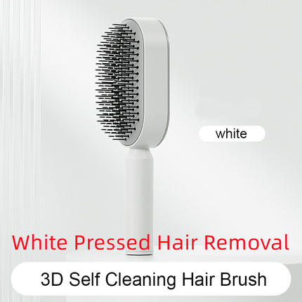 Self Cleaning Hair Brush For Women One-key Cleaning Hair Loss Airbag Massage Scalp Comb Anti-Static Hairbrush - Novah