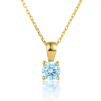 925 Sterling Silver December Birthday Stone Necklace Niche Senior Female