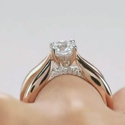 Micro-inlaid Rose Golden Ring