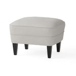 Chaise de club moderne gris clair en tissu avec ottoman assorti, fauteuil confortable et élégant, par eprolo.