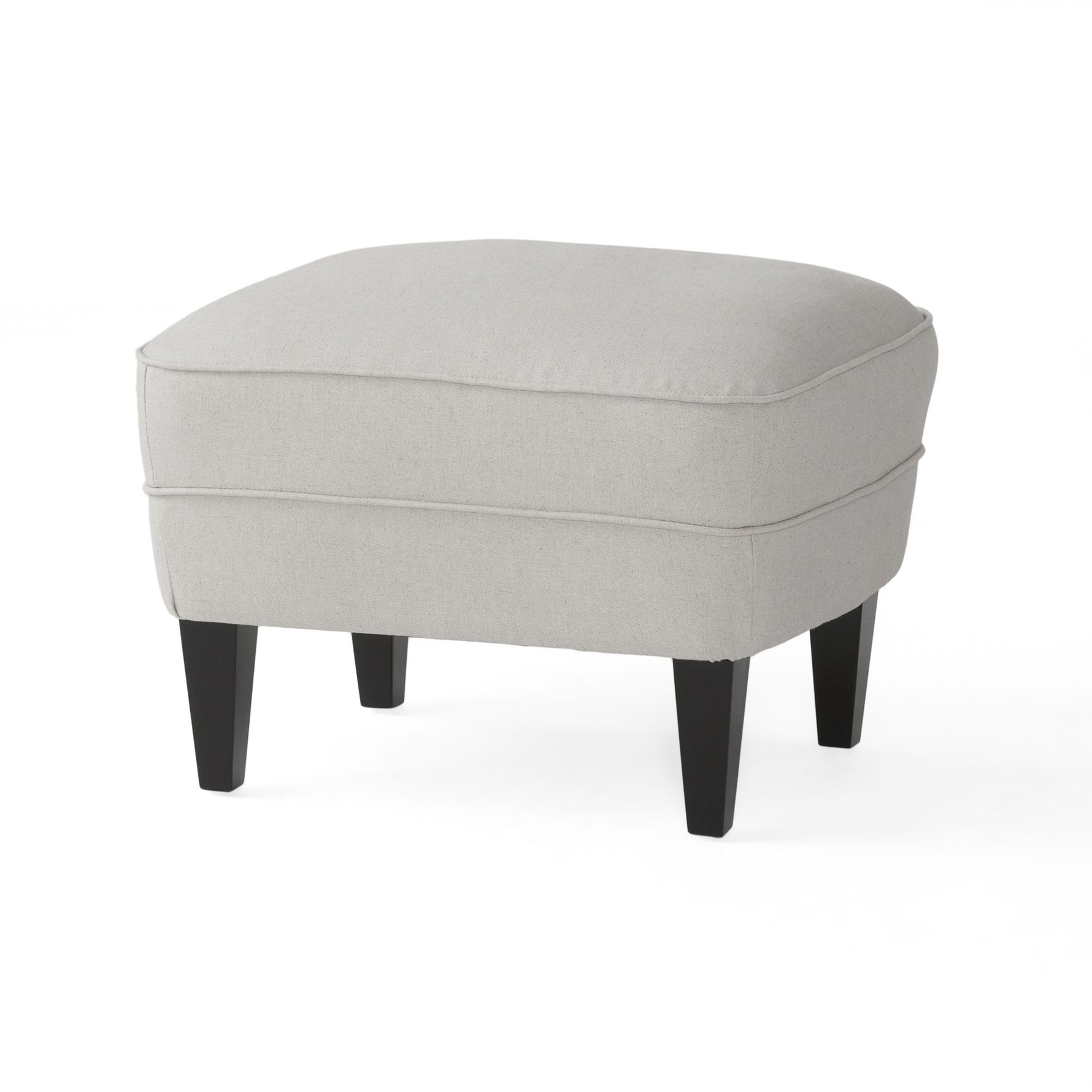 Chaise de club moderne gris clair en tissu avec ottoman assorti, fauteuil confortable et élégant, par eprolo.
