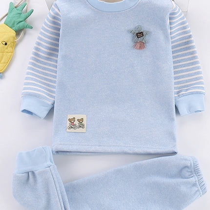 Children's Underwear Set With Plush And Thick Baby Autumn Pants