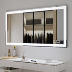 Miroir de maquillage LED pour salle de bain eprolo 48x24 pouces, miroir lumineux avec cadre rectangulaire moderne.