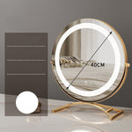Miroir de maquillage rond noir pour table de bureau avec éclairage LED, marque eprolo, reflet clair et moderne