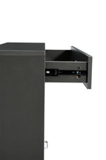 Armoire à chaussures eprolo grise avec étagères de rangement pour chaussures, vue en gros plan.