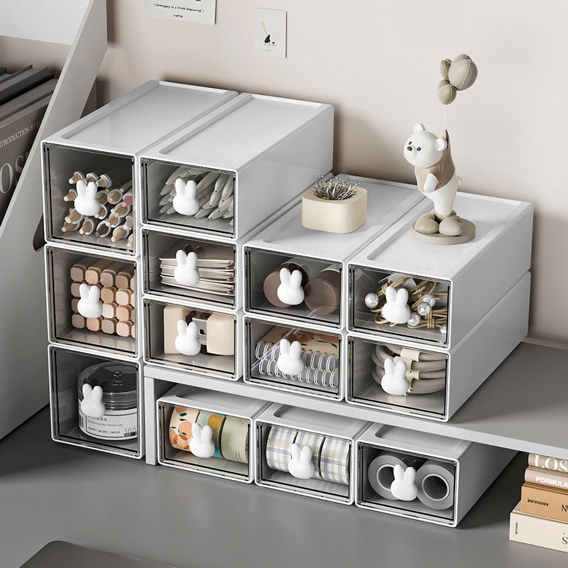 Boîte de rangement en plastique eprolo avec tiroirs pour bureau, grande capacité et organisation optimale du bureau.