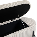 Chaise ottomane de stockage eprolo COOLMOR beige avec coussin doux et charnière de sécurité, meuble pratique et confortable
