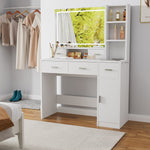 Miroir intelligent avec tiroirs et rangements, table de maquillage eprolo pour chambre ou dressing, design moderne et pratique