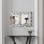 Grand miroir rectangulaire en argent, mural, décoratif, miroir HD clair pour salon, chambre ou entrée, par eprolo