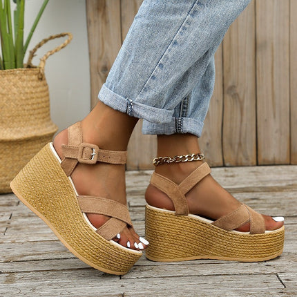 Women's Platform Suede Sandals Summer